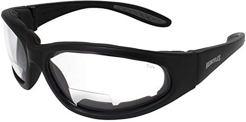 Global Vision Eyewear Hercules Bifocal 1.5 Magnification Anti-Fog Safety Glasses with EVA Foam, Clear Lens
