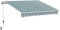 HOMCOM Store Banne Auvent Manuel de Jardin terrasse Store Angle Réglable Aluminium Retractable 4L x 3l m Vert et Blanc