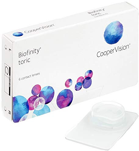 Biofinity Toric von CooperVision torische Monatslinsen weich, 6 Stück / BC 8.7 mm / DIA 14.5 mm / CYL -0.75 / ACHSE 130 / -5.5 Dioptrien