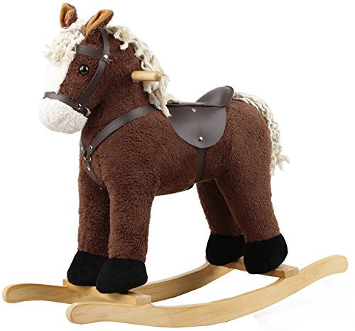 Sweety Toys 6847 Amigo gunghäst mörkbrun super söt, mycket ädel sladd bomull