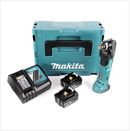 Makita DTM 51 RTJ 18 V batteria agli ioni di litio multifunzione in Makpac + 2 batterie BL 1850 B 5,0 Ah agli ioni di litio + caricatore rapido