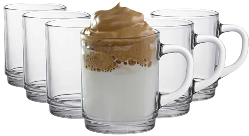 Duralex Versailles Verre Tasses à café - Coupes 260ml pour Le thé, Boissons Chaudes - Effacer - Paquet de 12