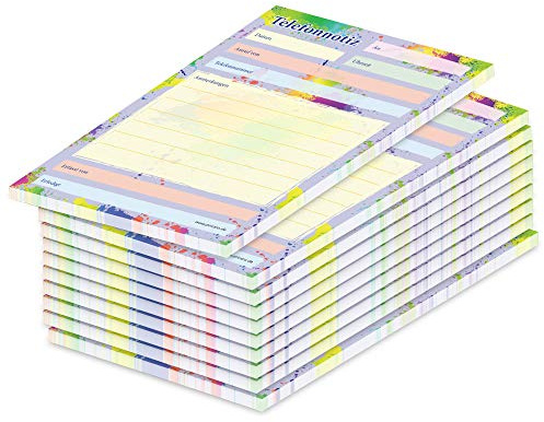 PRICARO Telefonnotizblock, A6, Splash, 10 Stück