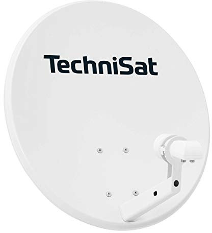 TechniSat TECHNITENNE 60 Satelliten-Schüssel für 2 Teilnehmer (60 cm digital Sat Anlage, Komplettset aus Antenne mit Masthalterung und Universal-Twin-LNB) lichtgrau