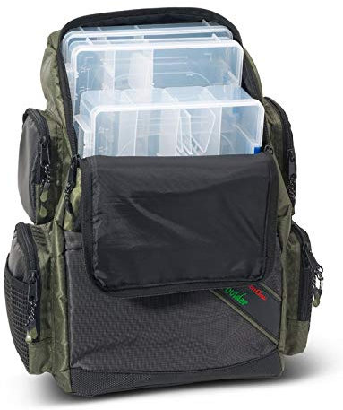 IronClaw Prey Provider Backpacker, Angelrucksack mit 3 Boxen (1x 36x22,5x8cm / 2X 36x22,5x5cm), Maße 29x20,5x42cm