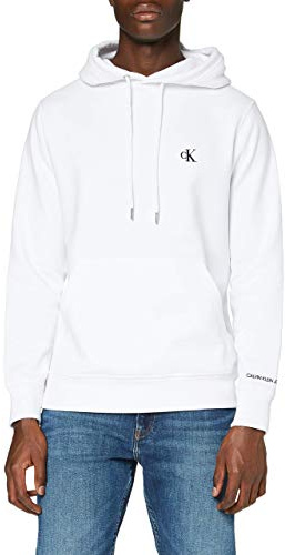 Calvin Klein herr Ckj Essential huvtröja tröja, Vit (ljusvit), M