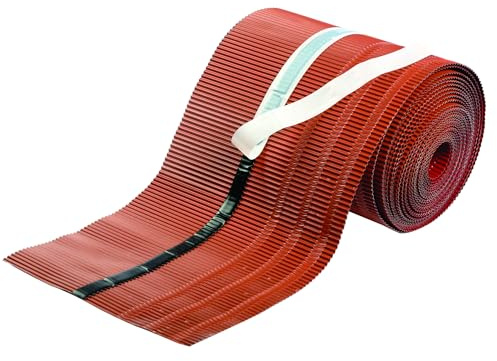 Rinneneinhang Traufblech Aluminium 230 mm x 10 m Rolle (RAL 8004 Ziegelrot) | Rinneneinhang Traufe, Polyesterbeschichtung, Butyl-Klebestreifen, leitet Oberflächenwasser in die Dachrinne