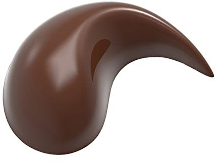 Chocolate World 1904 Polycarbonate Chocolate Mold Frank Haasnoot Praline Drop Candy Mould with 21 Cavities, Each 42mm x 31mm x 16mm High