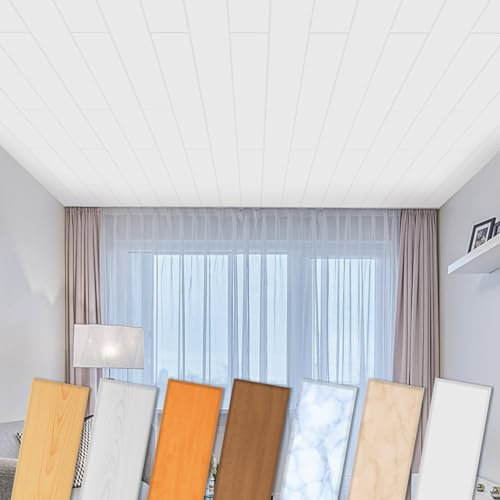 HEXIM Deckenpaneele aus XPS 100x16,7cm - Moderne Deckenverkleidung aus Styropor Kunststoff (20 Quadratmeter P-08) Deckenplatten feuchtraumgeeignet