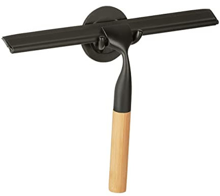 WENKO Turbo-Loc® Badezimmerwischer Bambusa aus Bambus und Edelstahl