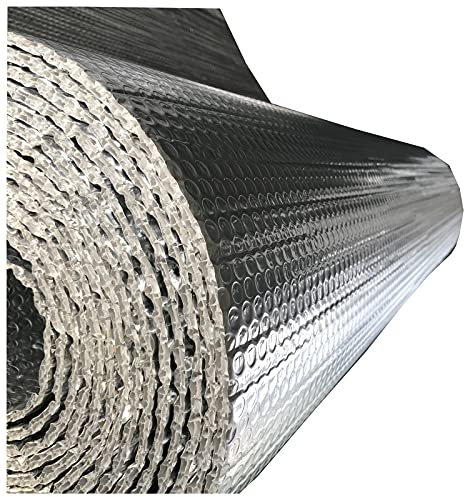 NAKAN 4-5mm Isolierungsfolie Wärmehaltung, Isolierfolie Dämmfolie Doppelte Alu-Luftpolsterfolie Dachisolierung Feuchtigkeitsfest Wasserdicht Dampfsperrfolie(Size:1x6m(3x20ft))