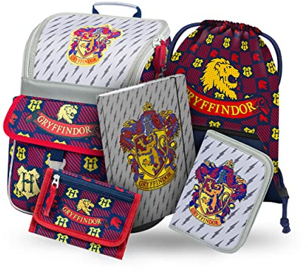 Baagl Schulranzen Mädchen Set 5 Teilig - Zippy Schultasche ab 1. Klasse - Grundschule Ranzen mit Brustgurt - Ergonomischer Schulrucksack