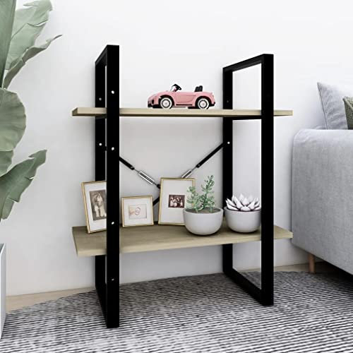 homiuse Metallregal Sonoma-Eiche Leiterregal 60x30x70 cm BüCherregal KüChenregal Wand Kinder BüCherregal Regal Schmal Badschrank Schmal WüRfelregal Kellerregal Leicht Zu Reinigen