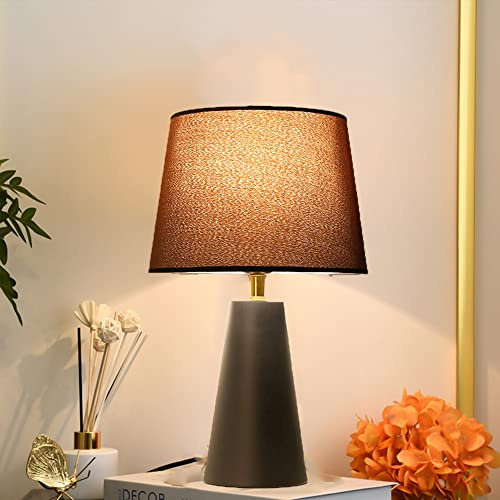 Lámpara de Mesa Elegante Pantalla de Tela Beige E27 Lámpara De Cabecera Con interruptor Lamparas de mesita Lámpara Escritorio para Dormitorio Mesita de Noche Salón Sala De Estar Estudio (negro)