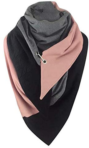 Rrunsv Schal Damen Winter Dreieckschal Loop Schal Scarf Frauen beiläufiger Druck Schal Art und Weiseretro MehrzweckSchal Knopf Schal Mit Sternen Dreieck Schal Poncho Dünn Schals Halstuch Warme Schal