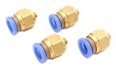 Pneumatik Steckverschraubung M5 auf 8mm IQS, 4 Stück Push In Druckluft-Anschluß/Steckanschluss