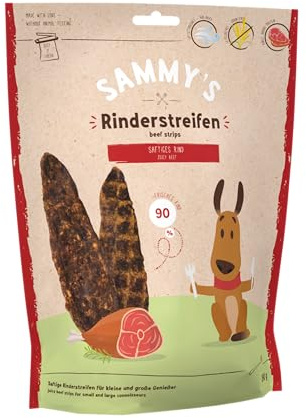 Sammy´s Rinderstreifen | Rindfleisch | Fleischiger Snack für Hunde | Getreidefrei| Single Animal Protein | ohne Zucker ohne Geschmacksverstärker 1 x 190g