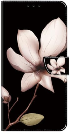 KRjcsfhy Hülle Case für iPhone 11 Pro, Lederhülle [ Premium Echtleder] [RFID Blocker] [Kartenfach] [Magnet] TPU Stoßfeste Klapphülle TPU Schutz für iPhone 11 Pro,Blüte