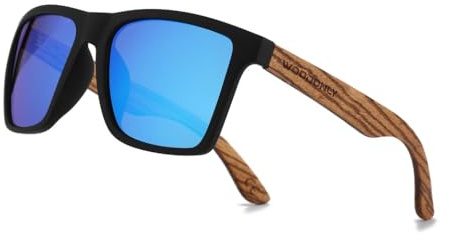 WOODONLY Holz Casual Polarisierte Sonnenbrille - UV400 Schutz Quadrat Shades für Herren und Damen Perfekte Geschenke