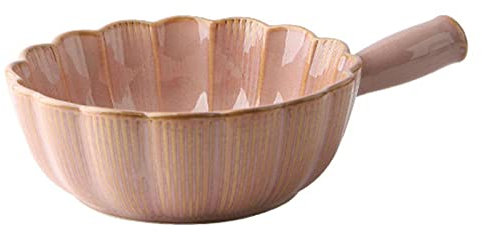 KOHARA Plato De Lasaña Grande Y Hondo. Tazón de Sopa de cerámica con Asas, 30 onzas, tazón de Sopa de Cebolla, tazón para Hornear. Apto para microondas y Horno. - 8,6 Pulgadas. Rosa (ta