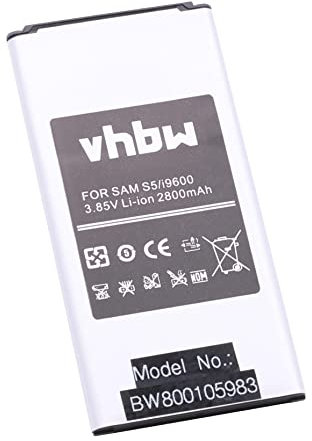 vhbw Akku kompatibel mit Samsung Galaxy S5, S5 Active LTE-A, S5 LTE, Round LTE Handy Smartphone Telefon (2800 mAh, 3,85 V, Li-Ion) mit NFC