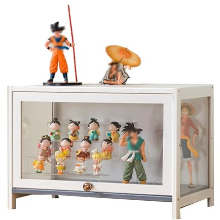 Witriolik Vitrinenschrank, Glasvitrine Stehend Sammlervitrine Glas Vitrinenschrank, Vitrinenschrank Wohnzimmer für Wohnzimmer und Büro(60x33x40cm-1 Schicht/Weiß-Auf DREI Seiten transparent)