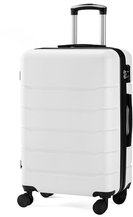 Simple Deluxe 28 Inch Hardside Carry On Luggage, Suitcase with Double Spinner Wheels & TSA Lock, Hard Shell Suitcase, Expandable Rolling Lightweight Luggage, White