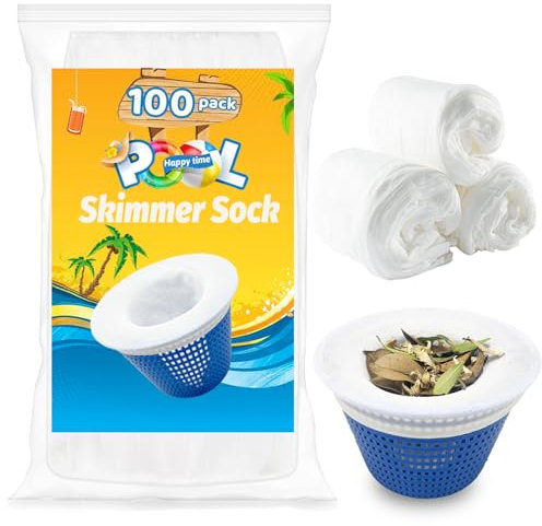 WXFANA 100pack Pool Skimmer Socks, Pool Fliter Socks Swimming Pool Skimmer Basket Sock Pool Filter Socks Pool Cleaning Filter Socks Cleans Debris and Leaves for In-Ground or Above Ground Pools