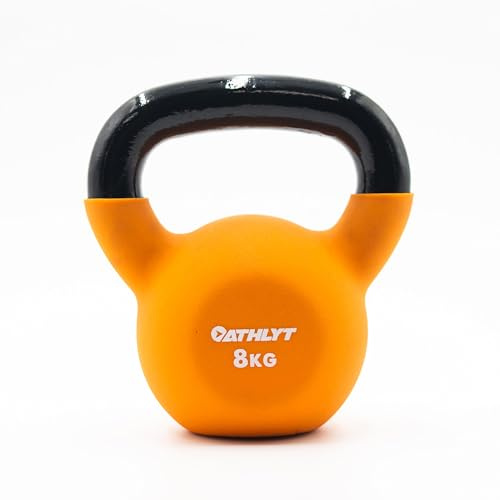 Athlyt Kettlebell in neoprene, 8 kg – Peso rivestito per allenamento e home gym