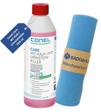 BADfabrik24 CONEL CARE WC-Kalk-/Urinstein-Killer 500 ml + Mikrofasertuch