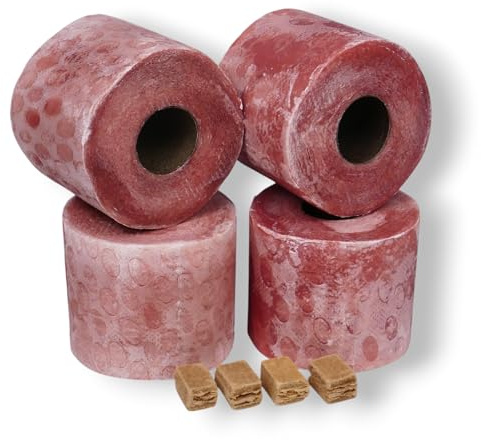 Wachsrollen 4 Stück/Lichtrollen aus 100% Recyclingswachs incl. Anzündwürfel von den Garden Tool Brothers