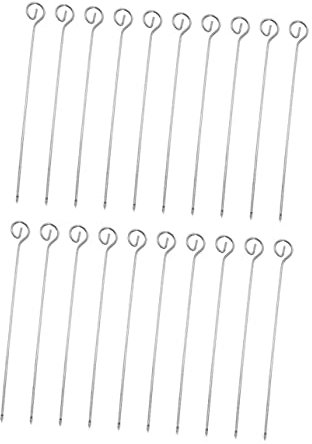 POPETPOP 20piezas Brochetas De Barbacoa De Acero Inoxidable Pinchos Para Carne y Asar Parrilla Para Camping y Fiestas