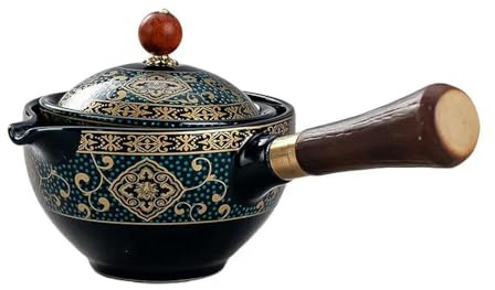 QIUMING Chinese Gongfu Porcelain Tea Set with 360 Rotation Tea Maker and Infuser Portable travel Tea Cup Teapot Set