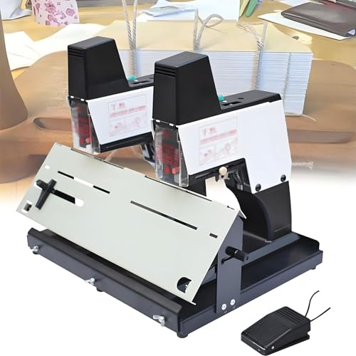 Agrafeuse électrique de Bureau, relieuse Robuste A3, agrafeuse à Plat/à Cheval, épaisseur de Reliure de 40 Feuilles, pour Bureau et Maison, Double