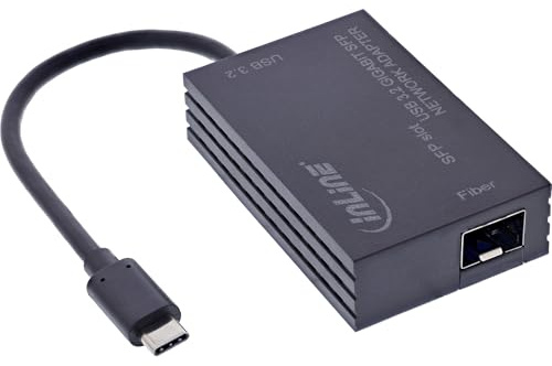 Inline USB-C zu SFP Netzwerkadapter für Glasfaserverbindungen, Gigabit Ethernet, 10/100/1000 Mbps, kompatibel mit Windows, macOS, Linux, 66659M