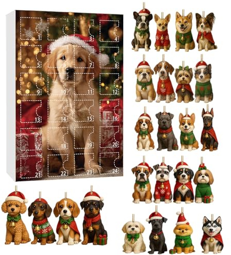 Julkalender med nedräkning Hunddekoration Nedräkning