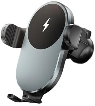 Wireless Car Charger - 4.37 inch Holder | Aluminum Abs Clip - 15W Smart Sensor Wireless Phone Chargers with Suction Cup for Suv Truck Rv Air Vent Travel Holiday Handsfree Charging