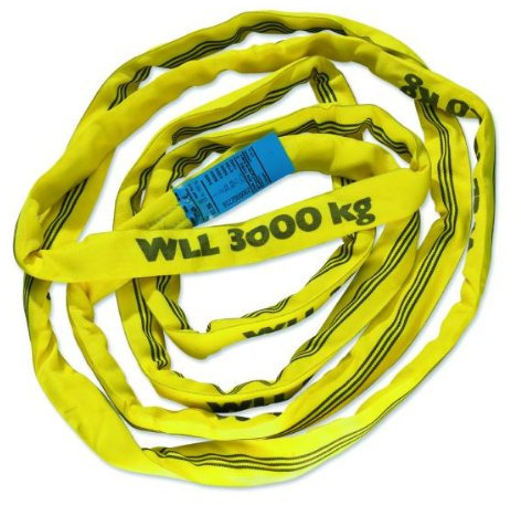 Braun GmbH 30031RS Rundschlinge 3000 kg Tragkraft, 3 m Umfang = 1,50 m Nutzlänge, endlos mit Polyesterkern, gelb