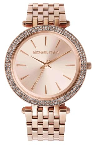 Michael Kors Darci Watch für Damen, Dreizeiger-Quarzwerk in Roségold mit Edelstahlarmband