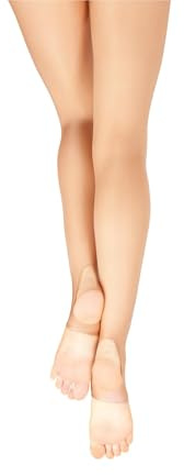 Capezio Ultra Shimmery Stirrup Ballet Tights, Nude, Shiny, Shimmer Footless Dance Tights for Women, Jazz, Contemporary, Dancing, 1881, Light Toast, Large