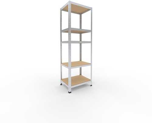 shelfplaza® 180x60x45cm Home Schwerlastregal verzinkt/Metallregal mit 5 Böden/Kellerregal Metall, Garagenregal, Werkstattregal oder Regal Lagerregal/Steckregal Metall mit 175kg Tragkraft
