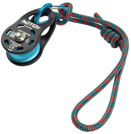 Notch Micro Pulley Combo Includes Micro Pulley, Micro Carabiner & 5mm Accessory Cord, Midline Attachable, Use with Lines up to ½” (13mm) (50096)