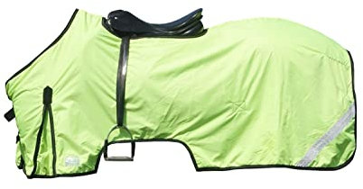 netproshop Sicherheit Pferde Reflex-Ausreitdecke mit Fleece Wasserabweisend Gelb Cob Full, Groesse:135