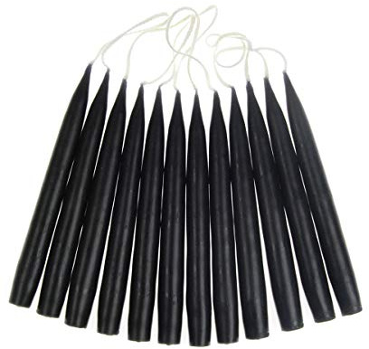 hdg Baumkerzen 12er Pack schwarz - handgefertigte Kerzen aus Dänemark Ø 1,3 cm / 12 cm