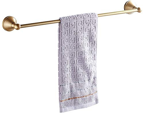 Flybath Porte-Serviette à Une Couche Barre-Serviette Support-Chiffon pour la Cuisine et la Salle de Bain en Laiton, Fixation Murale, 60 cm, Bronze brossé