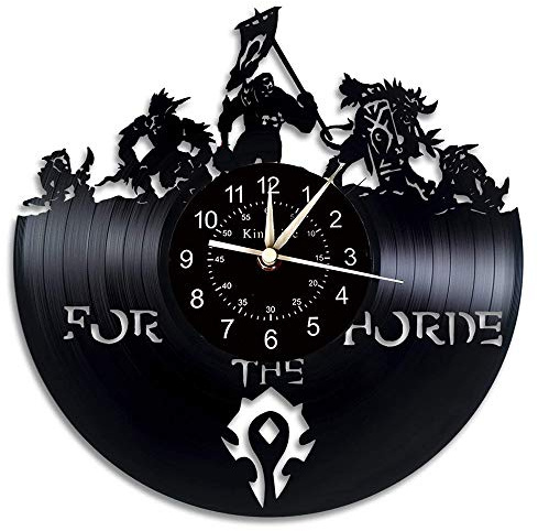 Smotly Vinyl wall clock, World of Warcraft theme wall decoration clock, home decoration gift of retro demon Illidan character.