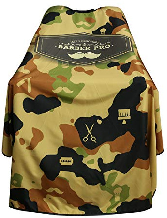 MEN'S GROOMING BARBER PRO Barber Cape, Hair Cutting Cape with Snap Closure, Professional Salon Polyester Cape, Barber Hairdressing Cape Adjustable for Hairstylists, 50 x 60 inches -Camouflage Yellow
