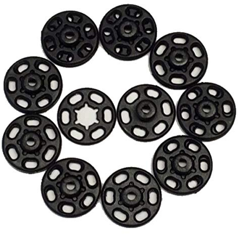 10 Druckknöpfe zum Annähen Kunststoff schwarz 18 mm