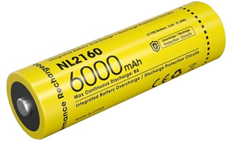 Batterie Rechargeable NL2160 6000Mah 3.6 V 21.6Wh Piles De Lampe De Poche De Sécurité Interne,2pcs