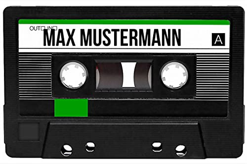 Manutextur Fußmatte mit Namen - Motiv Kassette 1 - viele Musik-Motive - Schmutzfangmatte personalisiert - Größe 50x80 cm - persönliches & individuelles Geschenk